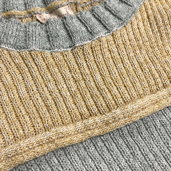 HEM & THREAD Color Block SLV Tassel Drop Shoulder Boho/Beach Pastel Sweater SZ L - Picture 9 of 16